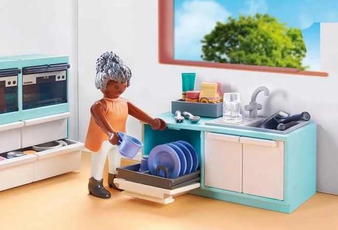 Set figurine Playmobil Bucătărie cu sală de mese