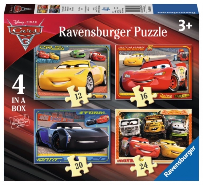 Puzzle 4 in 1 Cars cu Fulger McQueen