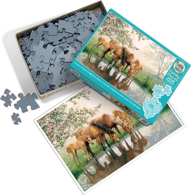 Puzzle de familie Cobble Hill Familie de cai 350 piese