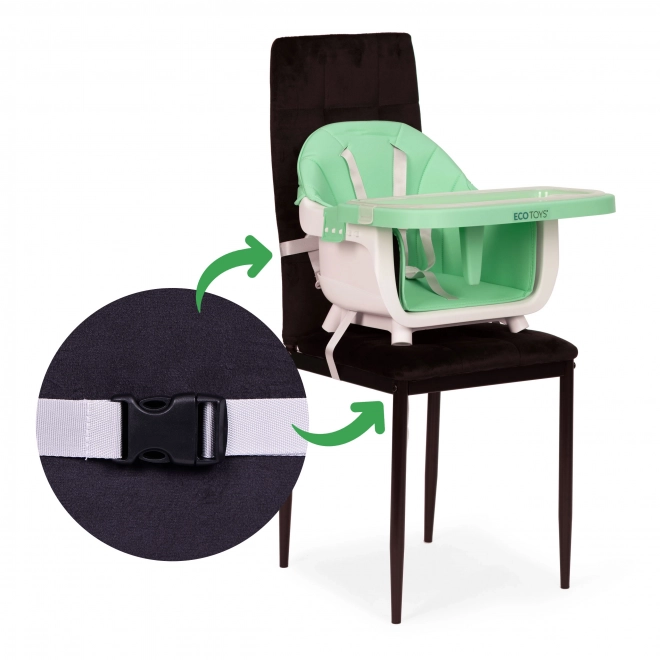 Scaun de masă pentru copii 2-în-1, verde, Ecotoys