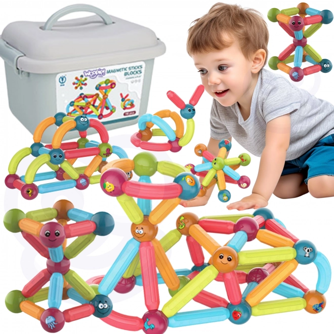 WOOPIE cuburi magnetice de construcție 76 buc