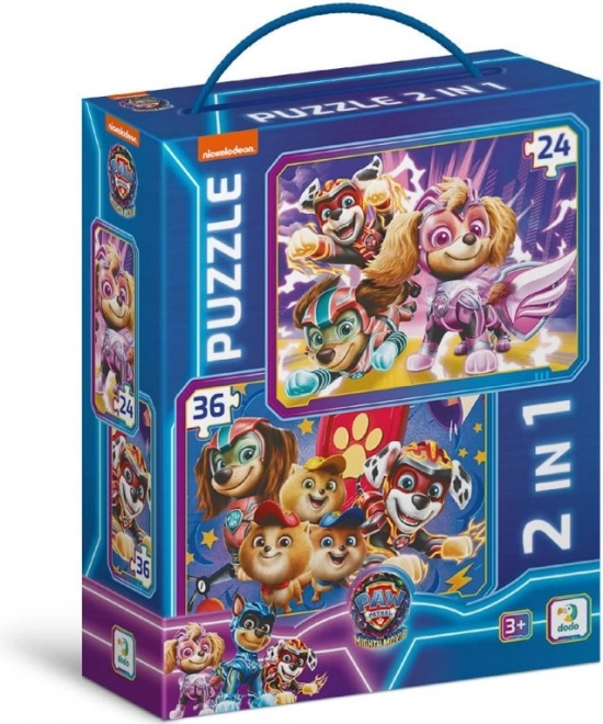 Puzzle pentru copii Patrula Cățelușilor Cățeii salvează lumea 2 în 1
