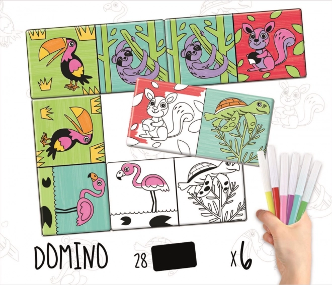 Domino de colorat cu animăluțe Educa