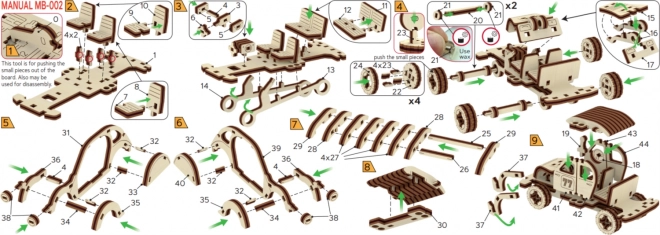 Puzzle 3D din lemn - model mașină de raliu