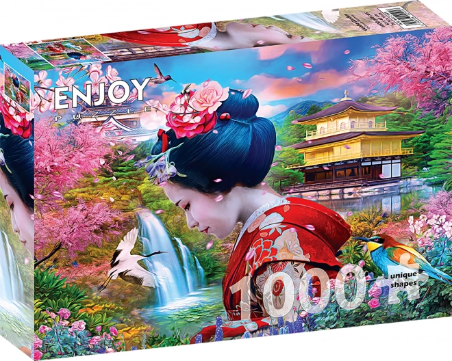 Puzzle Geisha în Grădină 1000 piese