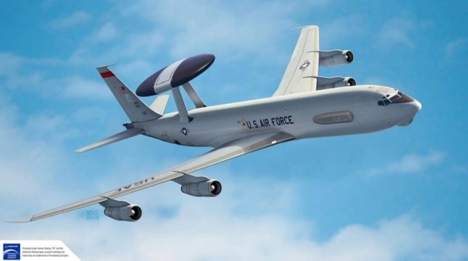 Model plastic USAF E-3G Sentry AWACS la scară 1/144