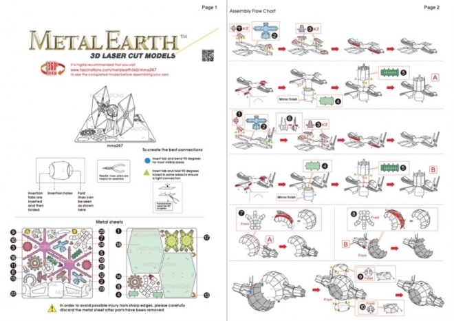 Puzzle 3D Metal Earth Star Wars: Tie Fighter Forțele Speciale