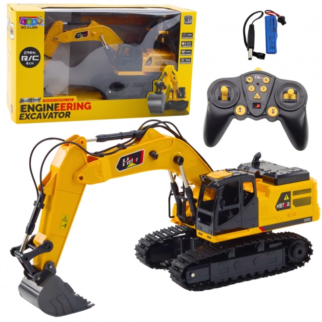 Excavator cu șenile RC distractiv cu telecomandă 6 canale 27 MHz