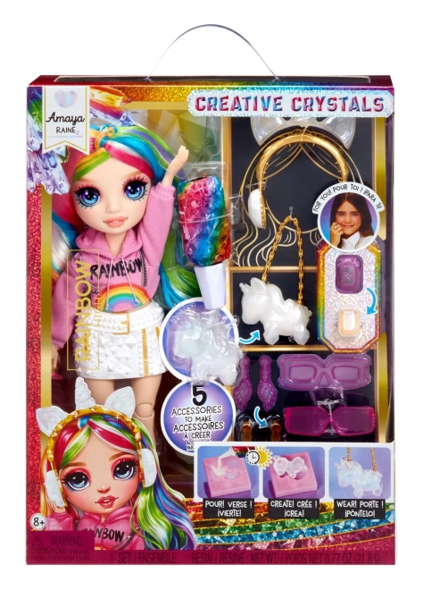 Păpușa creativă Rainbow High Amaya Raine cu cristale