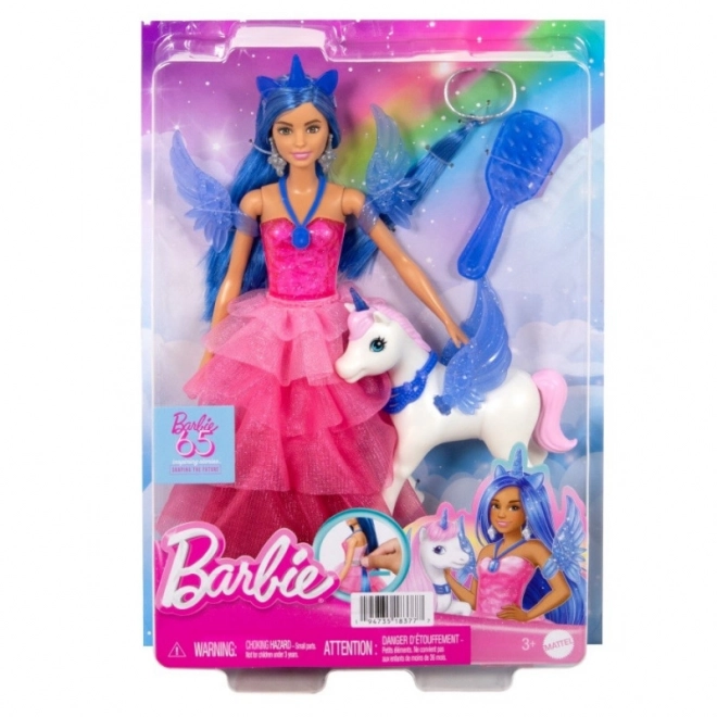 Barbie prințesă safir cu unicorn înaripat