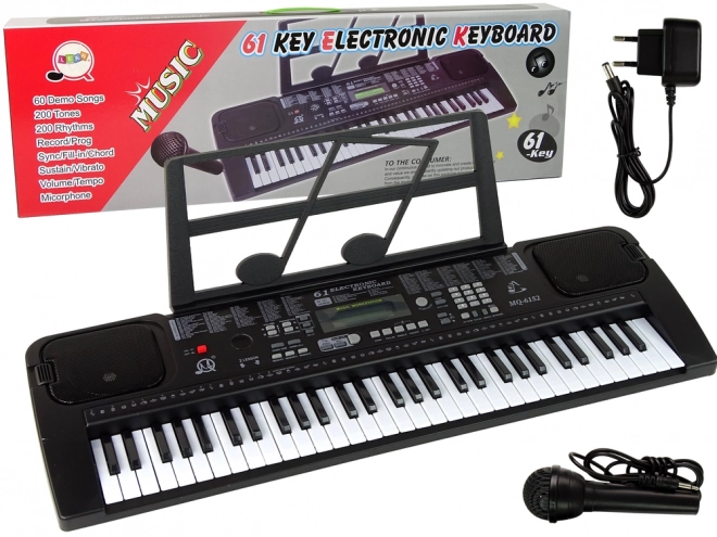 keyboard cu microfon instrument muzical negru