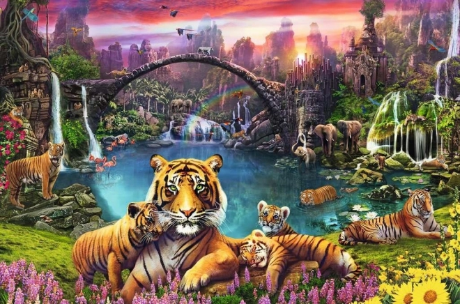 Puzzle 3000 piese tigri în paradis Ravensburger