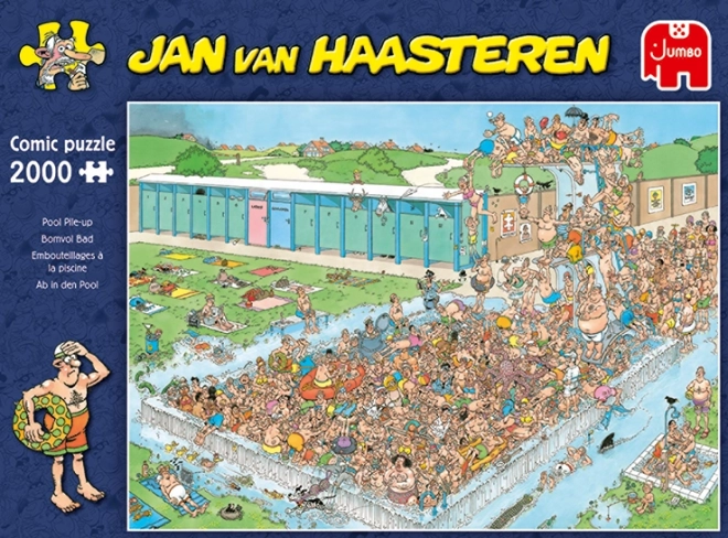 Puzzle piscină aglomerată Jan van Haasteren 2000 piese