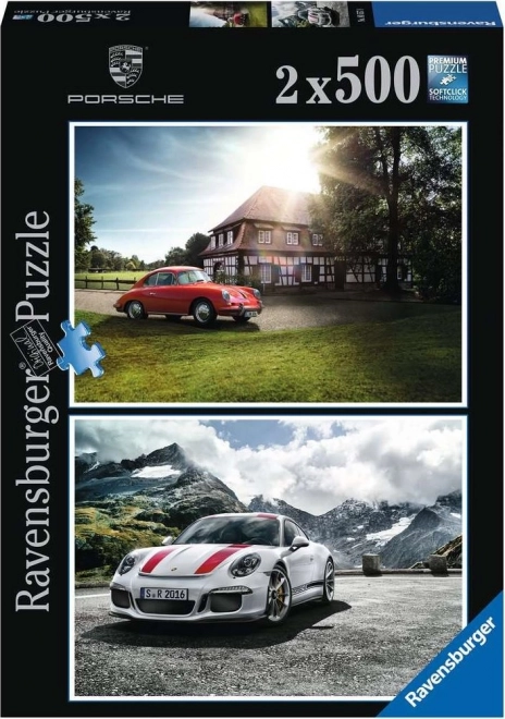 Puzzle Ravensburger Porsche 356 și Porsche 911 - set 2x500 piese