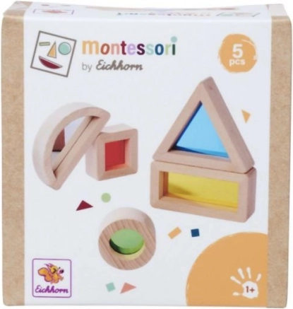 Cuburi senzoriale Montessori EICHHORN, 5 piese, lemn de fag