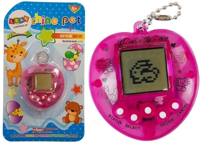 Joc electronic Tamagotchi roz cu lanț scurt