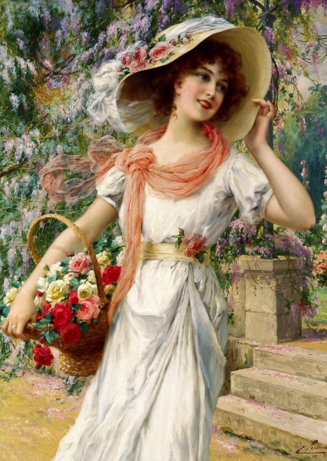Puzzle Emile Vernon: Grădina cu flori 1000 piese