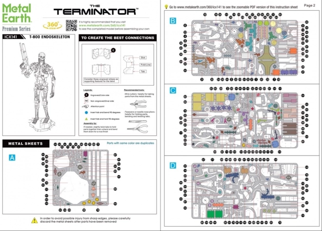 Puzzle 3D Metal Earth Terminator: T-800 Endoskeleton