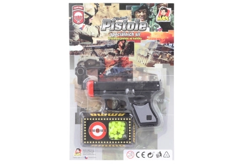 Pistol cu bile pe card 11 cm