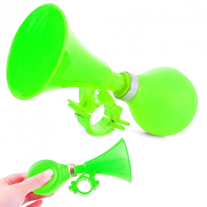 Claxon de bicicletă cu balon verde din cauciuc