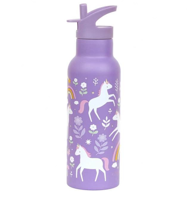 A Little Lovely Company Sticlă de băut din oțel inoxidabil 500 ml – Unicorni și curcubee