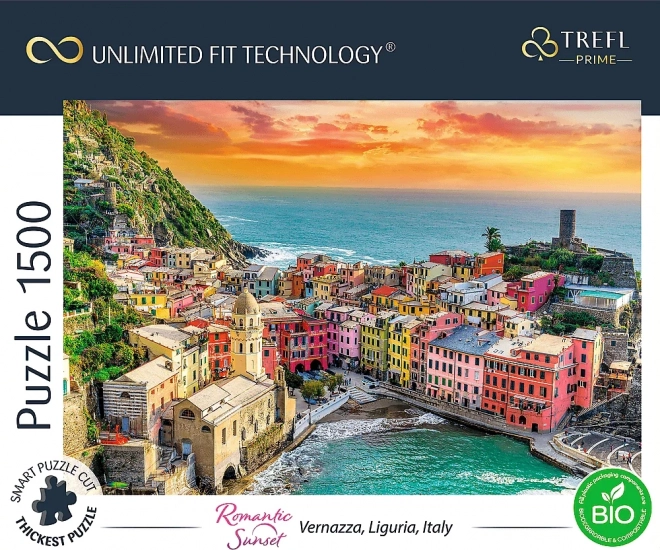 Puzzle TREFL Apus romantic: Vernazza, Liguria, Italia 1500 piese