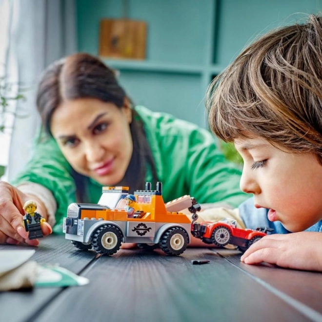 Camion de remorcare și reparație mașină sport LEGO City