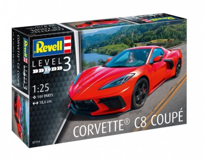 model de plastic mașină corvette c8 coupé 1/25