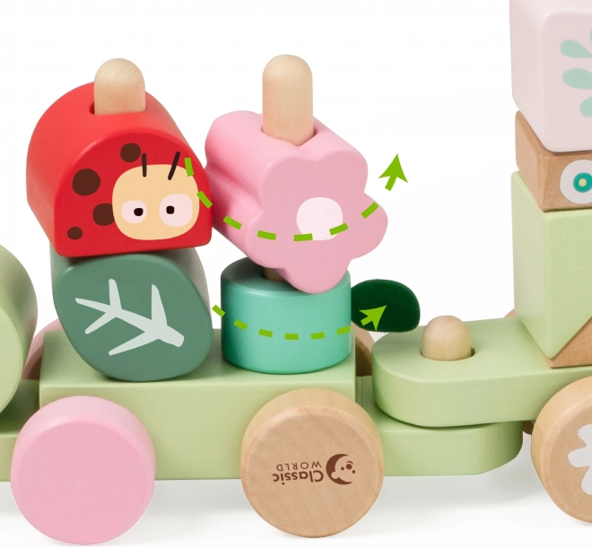 Puzzle tren din lemn Omida de la Classic World