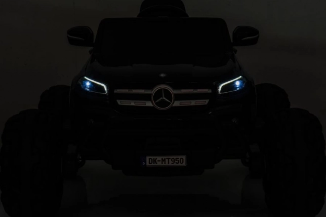 Mașină pe baterii Mercedes negru lucios 4x4