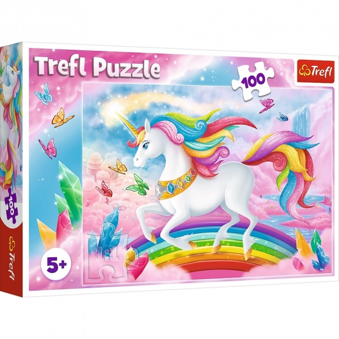 Puzzle 100 de piese - În lumea de cristal a unicornilor