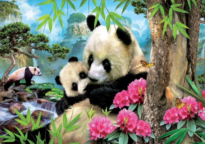 Puzzle panda cu pui EDUCA 1000 piese