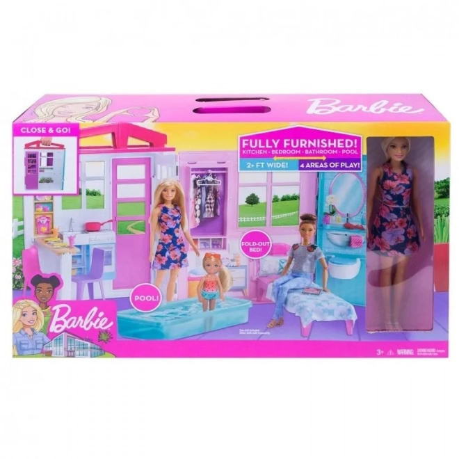 Casă de păpuși Barbie cu accesorii și păpușă