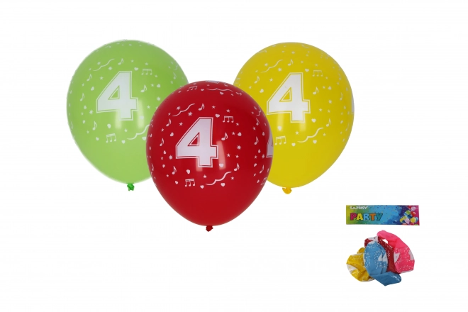 Balon Gonflabil 30cm - Set 5 Bucăți cu Cifra 4