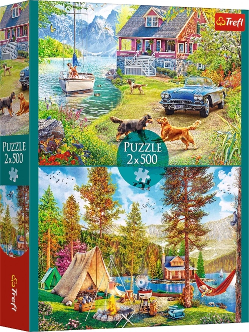 Puzzle 500 de piese set dublu relaxare de vară