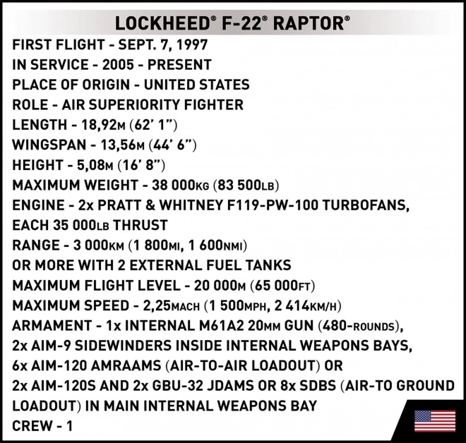 avioane F-22 Raptor din seria COBI