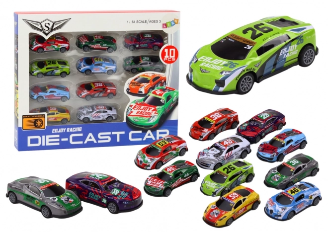 Set de mașini sport curse 1:64 - 10 bucăți