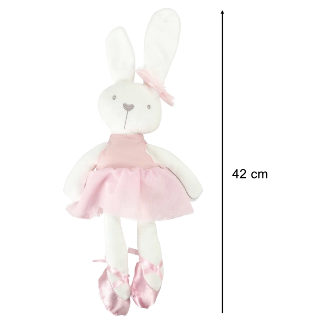 Jucărie de pluș iepuraș în rochie roz 42cm