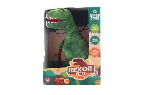 T-Rex de pluș cu sunete 38 cm verde