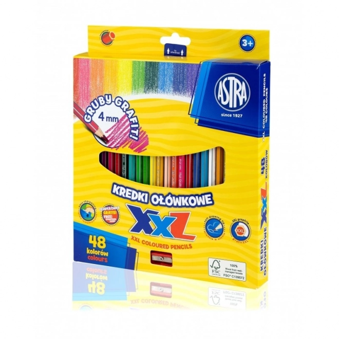 ASTRA Creioane colorate cu mine XXL 48 buc