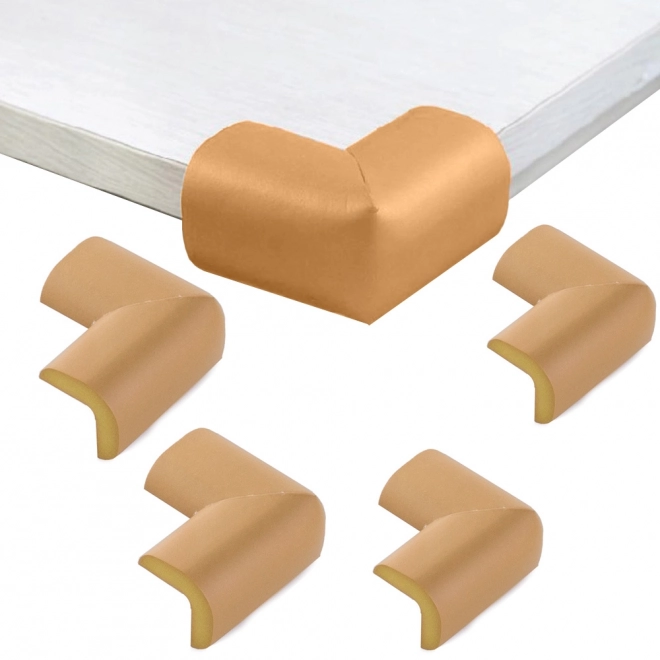 Protecții pentru colțuri mobilier cu adeziv bronz - set de 4