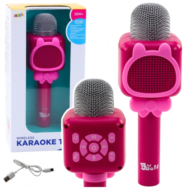 Microfon karaoke wireless Bluetooth roz