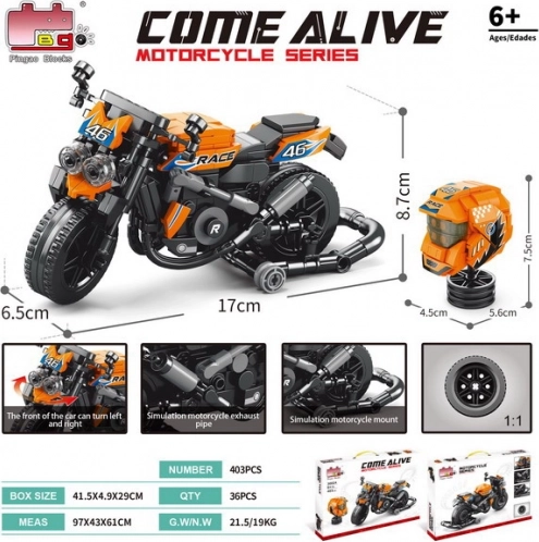 Set portocaliu de cuburi pentru motociclete 403 piese