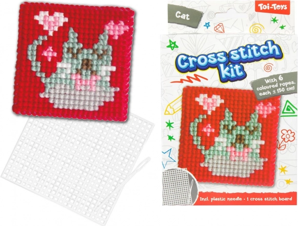 Set de broderie cu puncte în cruce, mix de tipuri în cutie