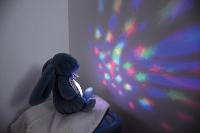 Cutiuța muzicală Doudou cu proiecție Iepuraș albastru