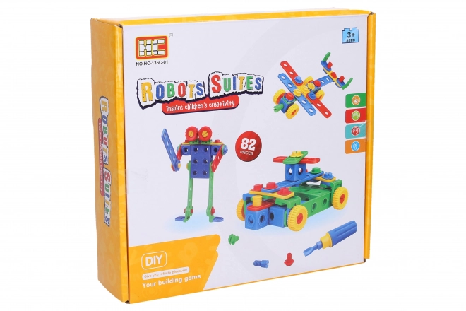 Set de construcție cu șuruburi 82 piese