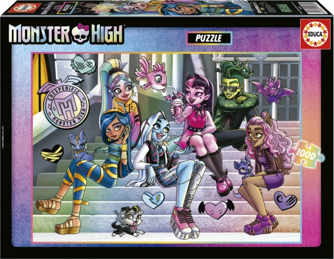 Puzzle 1000 piese MONSTER HIGH cu lipici gratuit