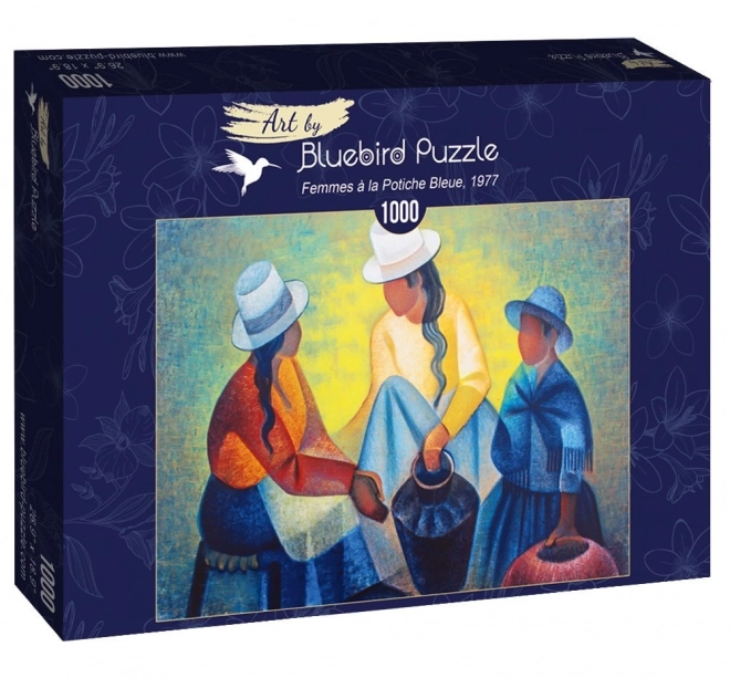 Puzzle femei cu vază albastră 1000 piese