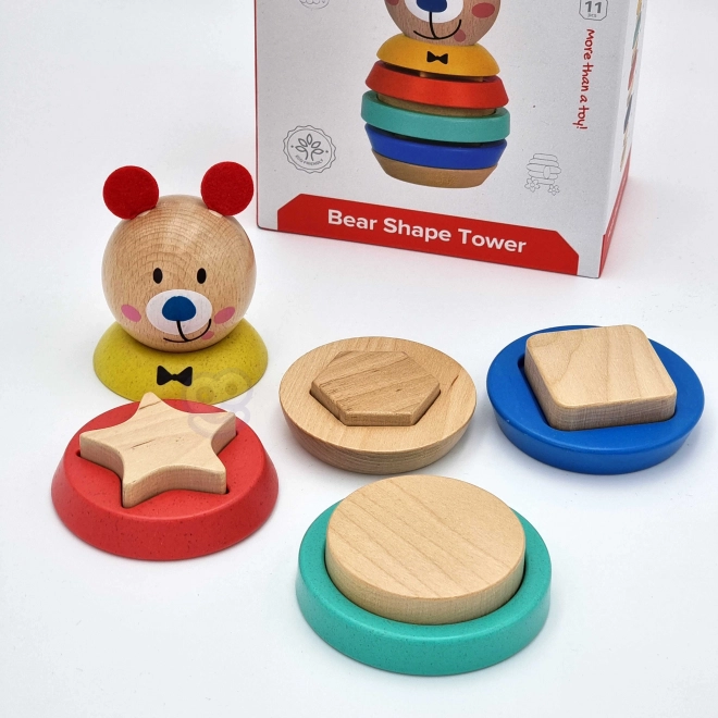 Turnul puzzle din lemn ursuleț