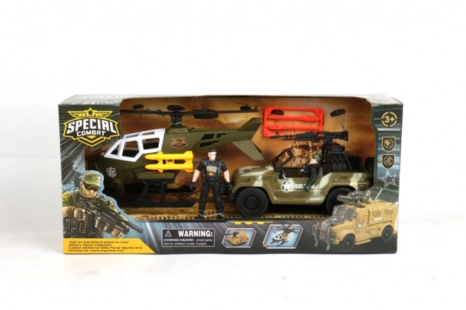 Set vehicul și elicopter militar